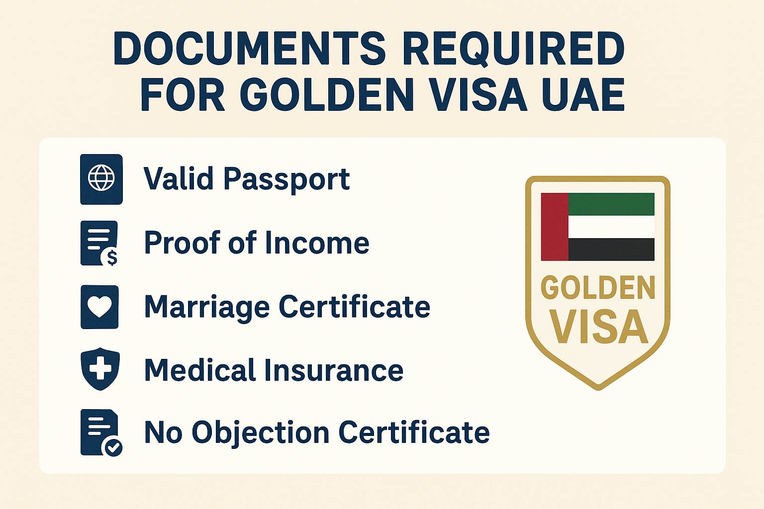 Documents Required for Golden Visa UAE
