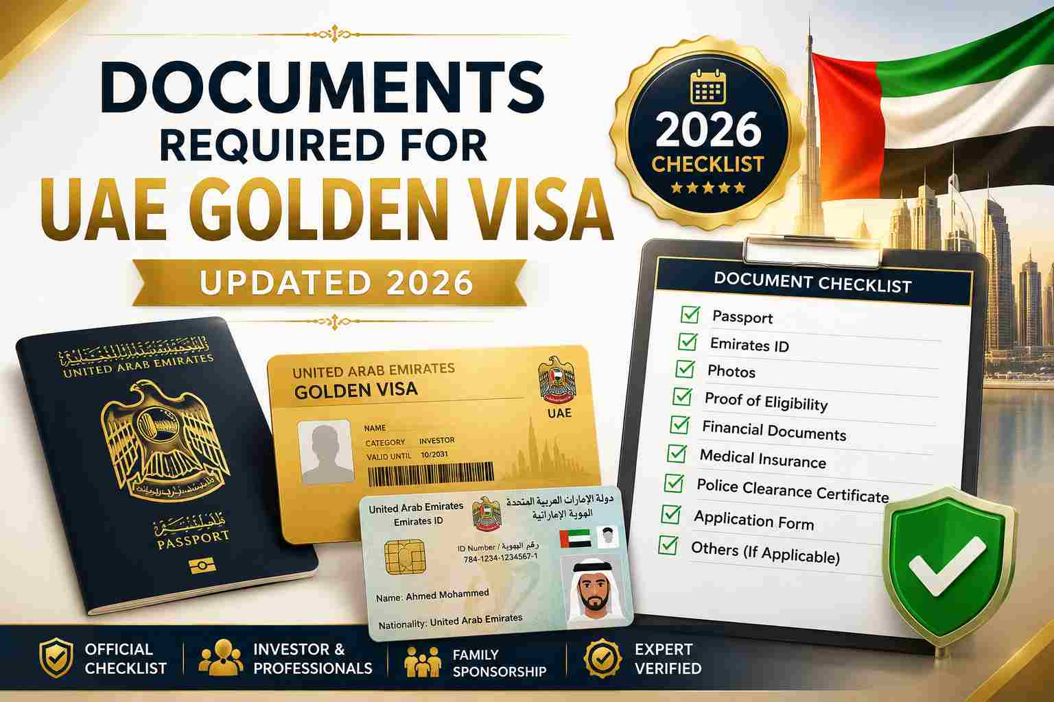 Documents Required for UAE Golden Visa